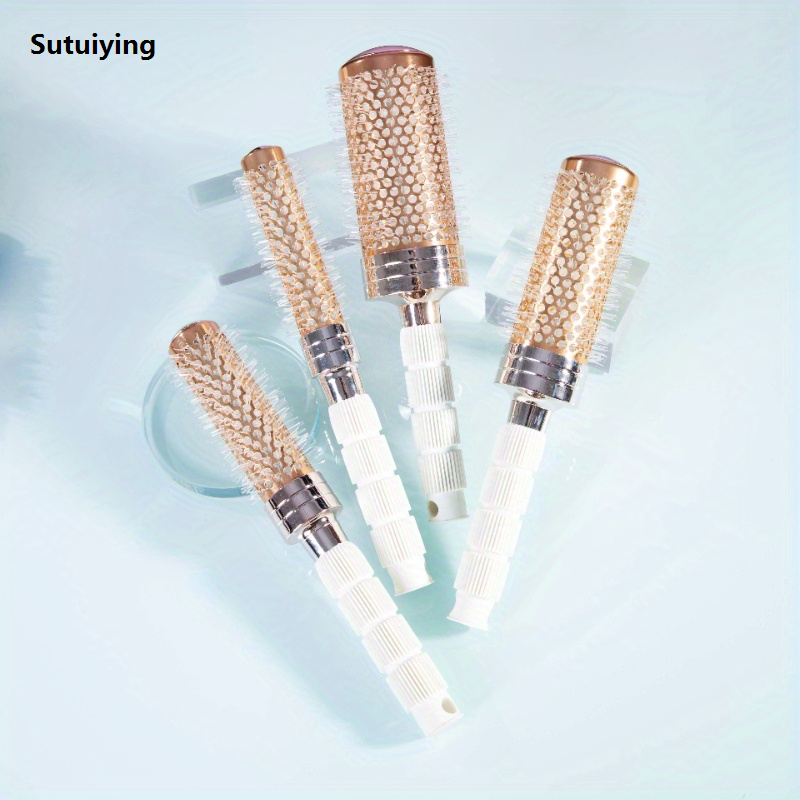 Sutuiying New Handle Round Rolling Brush 4 Types Straight Twill Hair Comb Round Barrel Blowing Curling DIY Hairdressing Styling Tools