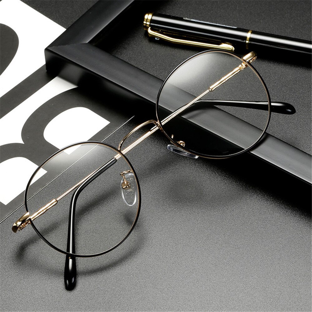 Linman Fashion Unisex Anti Blue Light Glasses Ultralight Retro Optic2025 New al Computer Eyeglasses Round Metal Goggles Eyewear Accessories