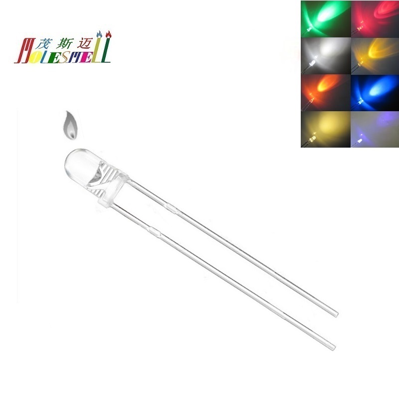 10pcs 3mm Flickering LED Red Yellow Blue Green White Orange Purple Warm White Water Clear Candle Lamp Light Diodes