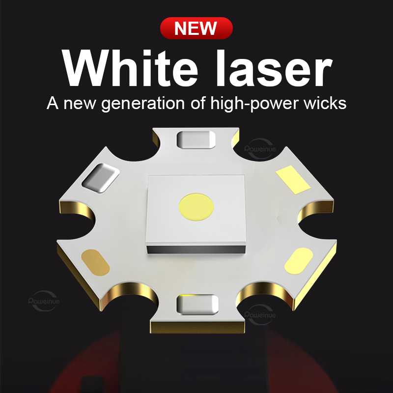 2025 Portable White Laser Rechargeable LED Flashlights High Power Tactical Lantern Zoom Powerful Torch Lamp Outdoor Camping Fishing