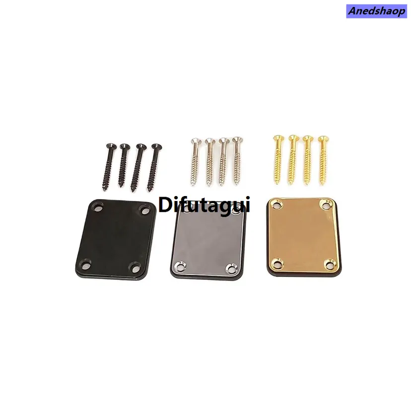 Difutagui 1 Set Electric Guitar Neck Plate Fix Fifty percent Affordable discount Tele Guitar Neck Joint Board 4 Screws