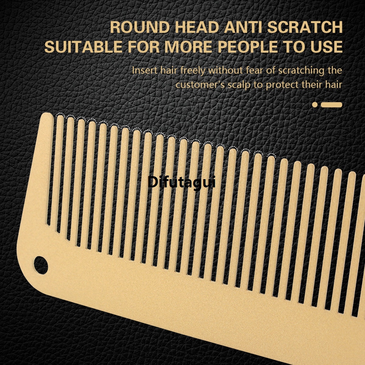 Difutagui Men's Comb Flat Top Styling Fine Comb 2 Piece Metal Set New Stainless Steel Hybrid Comb Cutting Comb Women's Salon
