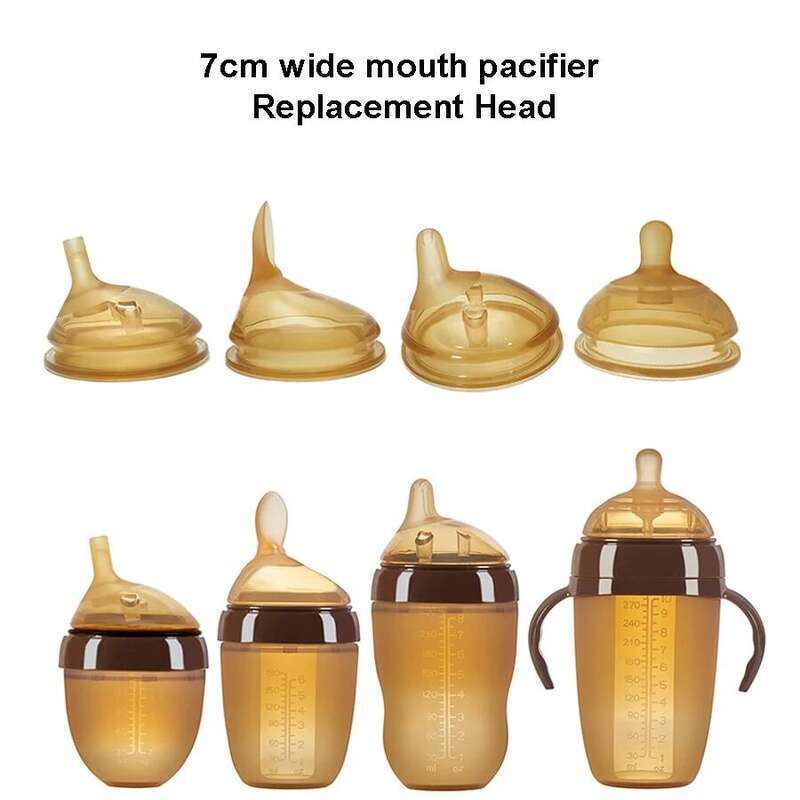 1 Pc 7cm Wide Big Mouth Pacifier 100% Bpa Free Spoon Straw Nipple Gravity Ball Replacement Head For Baby Milk Bottle