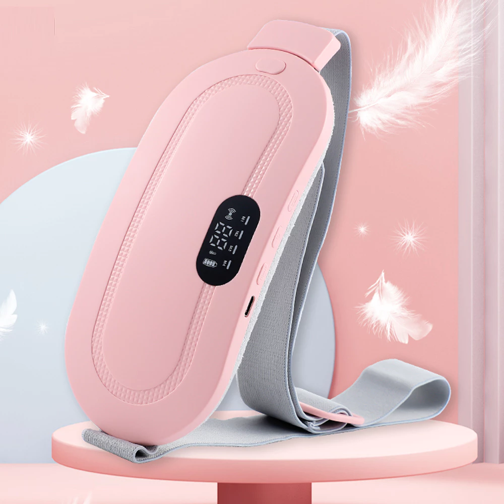 Prime Picks Premium Period Belt | Menstrual Cramp Relief Heating Belt for Women | Electric Warming Pad with Vibration Massage | 3 Temperature Levels | USB Rechargeable | Portable Pain Relief Waist & Abdominal Heating Pad
