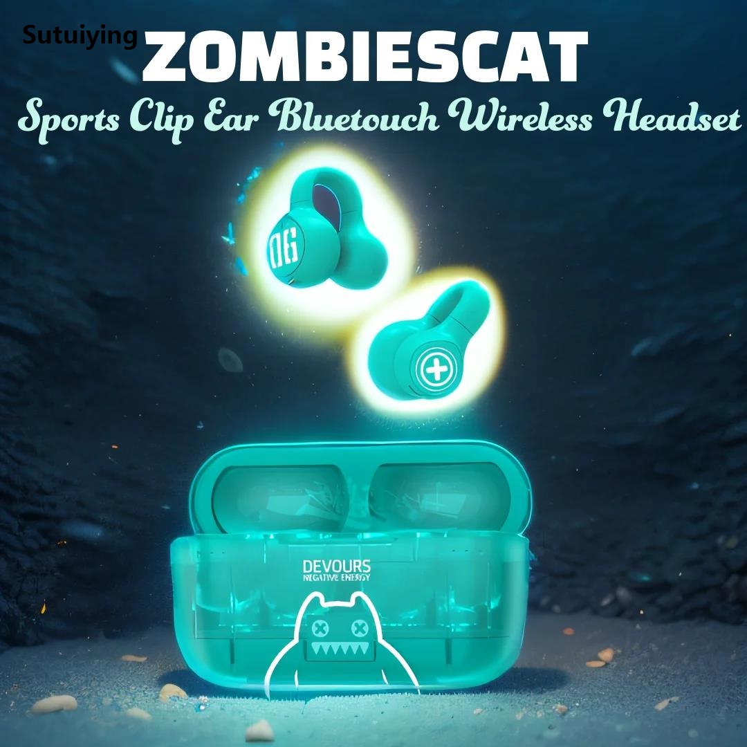 Sutuiying ZOMBIESCAT Sports Clip-on Headsets MGM-004 Noise Cancellation Wireless Bargain price Bluetooth Earbuds Elastic Stretch Adjustable Earphones