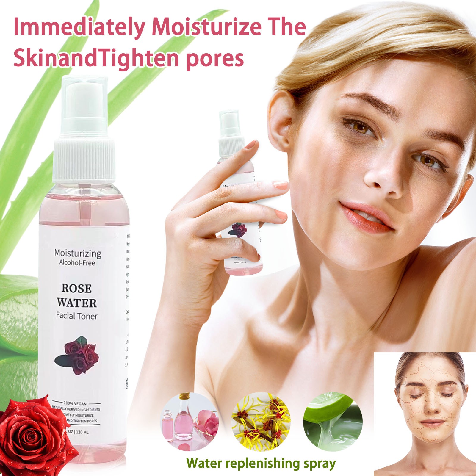 Hydrating Spray Moisturizing Moisturizing Navel Orange Flower Spray Wet Compress Toner 120ML
