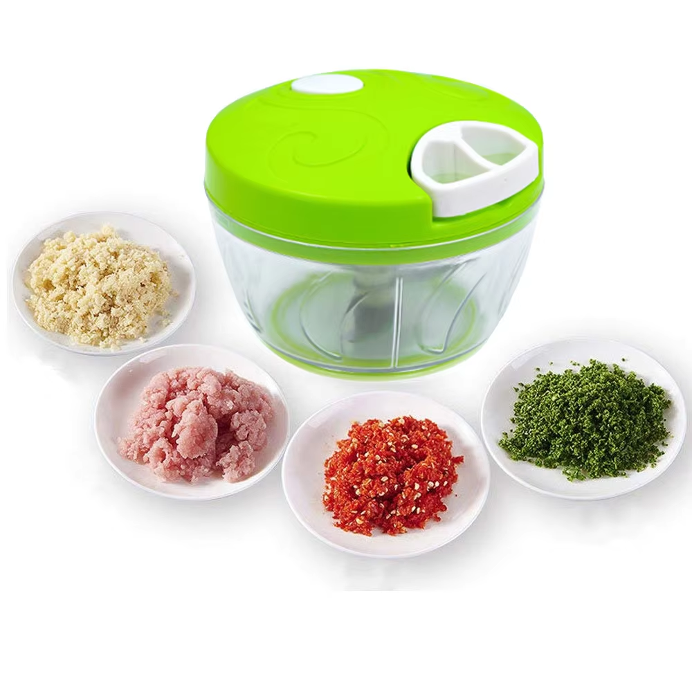 Mini Hand-Pull Vegetable Chopper | Manual Food Processor with Stainless Steel Blades for Garlic, Onions & Quick Salad Prep