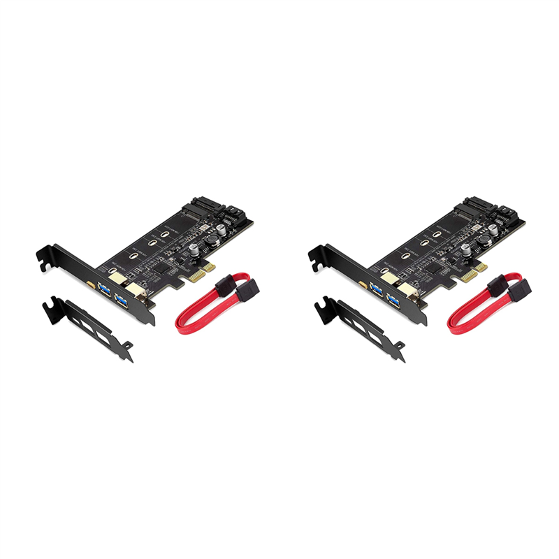 NXFDSIOZ 2X PCI-E to USB 3.0 PCI Express Card Incl.1 USB C and 2 USB A Ports, M.2 NVME to PCIe 3.0 Adapter Card with Bracket
