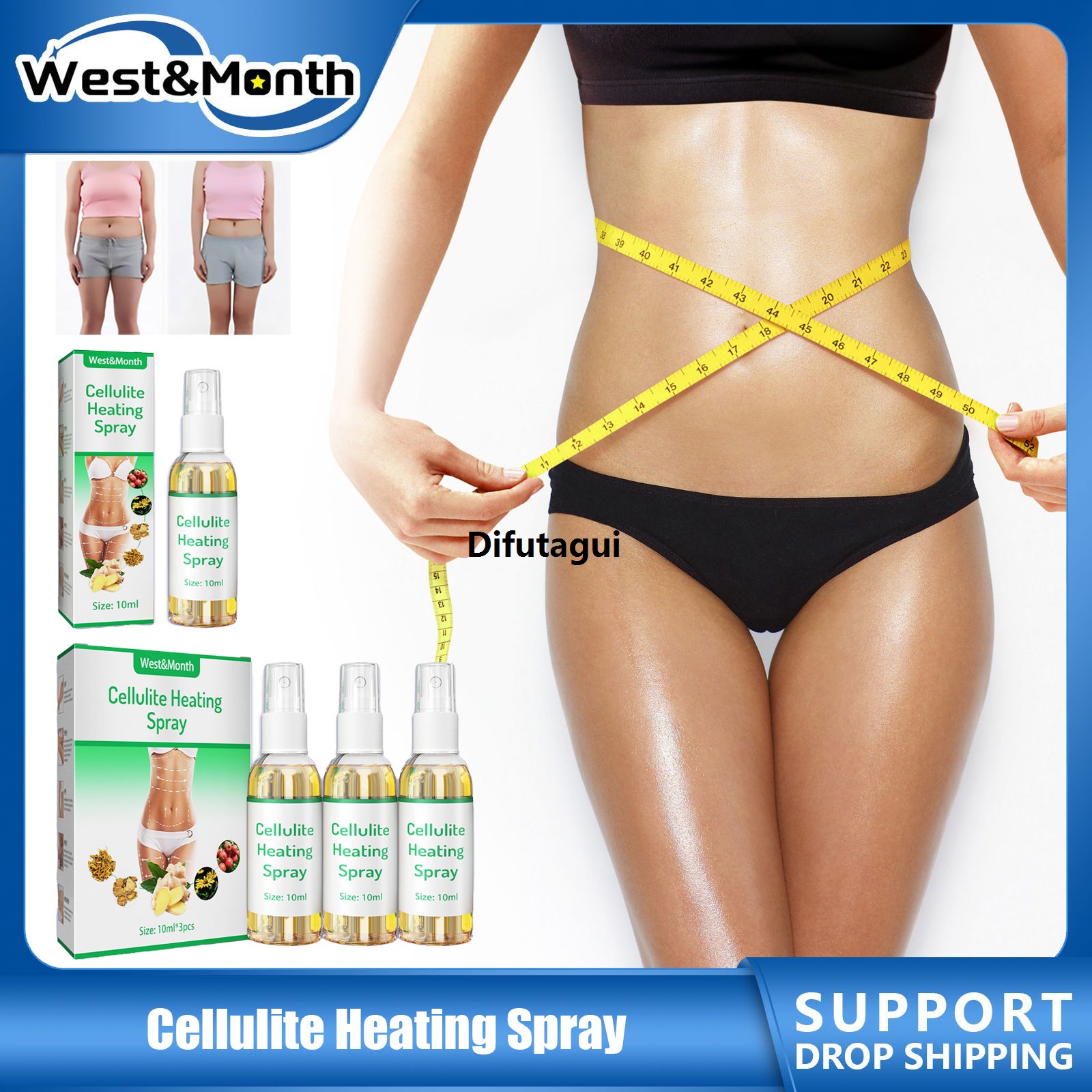 Difutagui New specials Fat Burning Spray Eliminate Cellulite Weight Loss Tighten Affordable Abdominal Muscles Ultra Absorption Firming Arm Waist Leg Thinning Mist