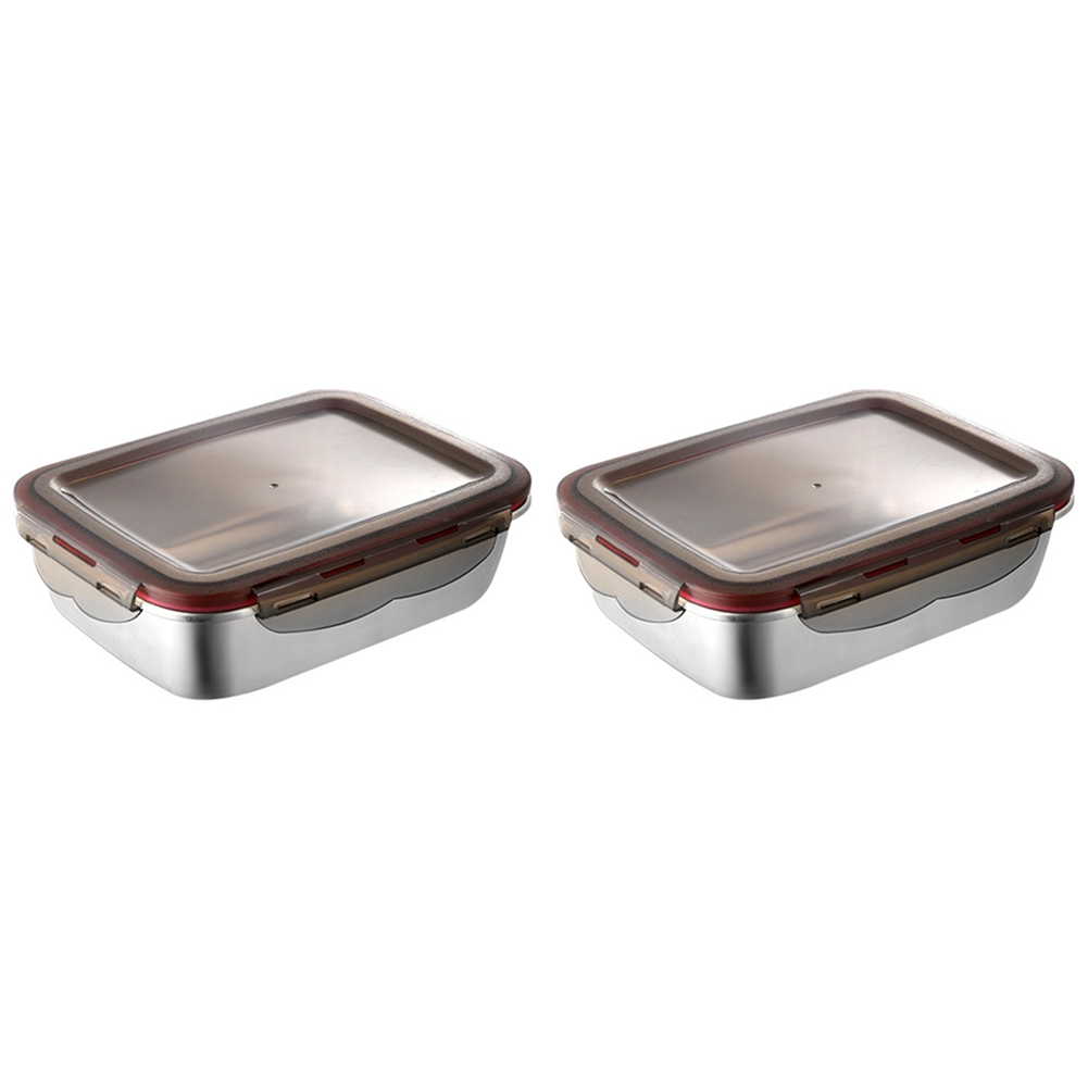 JINMY 2X 220Ml Stainless Steel Lunch Box Sealed Food Fresh-Keeping Boxes Office Bento Container Lunch Container