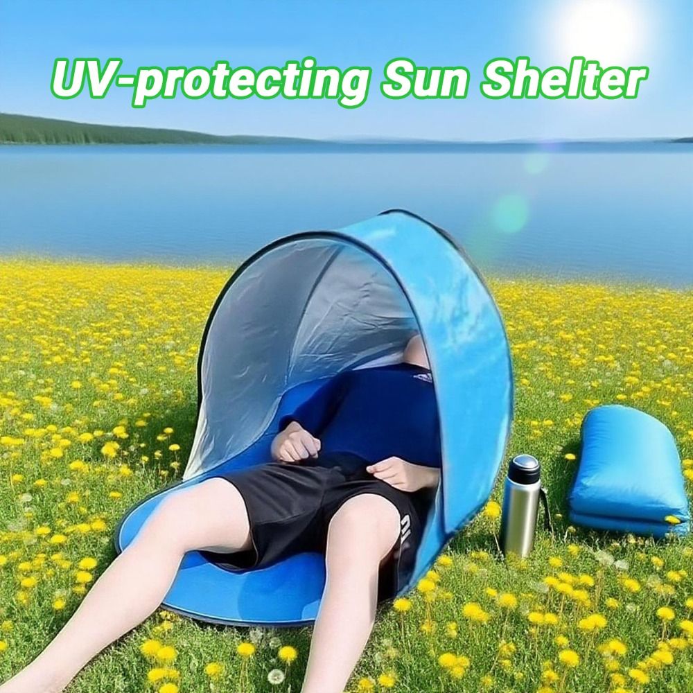 Camping Tent Coated Small Folding Tent Automatic Instant Pop-up Mini Beach Tent Portable Ultra-light Mini Beach Headrest Summer