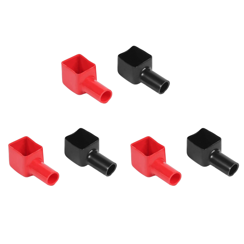 Fullhaodd 3 Pair Red+Black Car Battery Terminal Covers Insulation Caps Positive+Negative Prevent From Creeping Outward