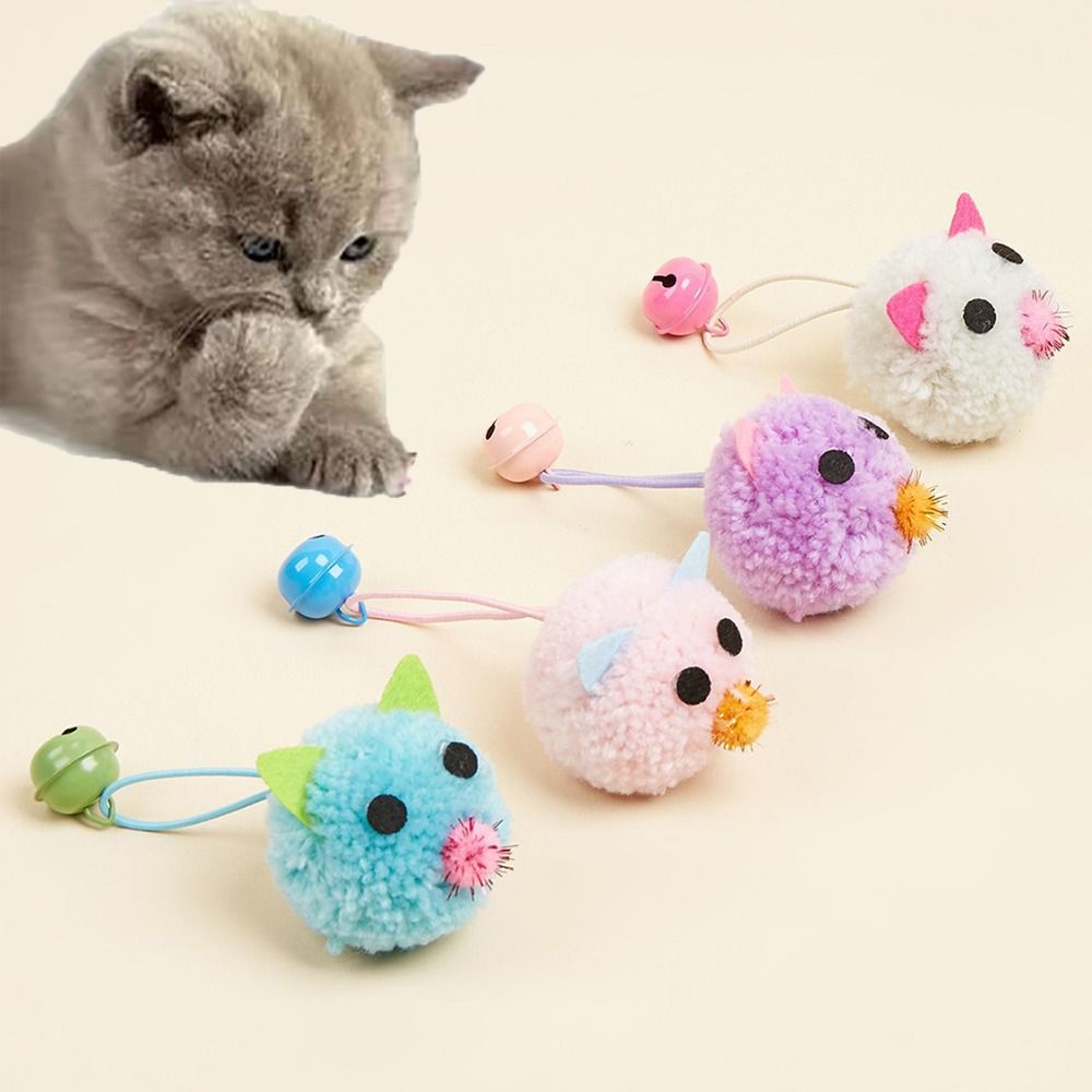 Fun Plush Plush Mouse Cat Toys Relieve Boredom Bite Resistant Interactive Kitten Toy With Bell Cat Teaser Toy