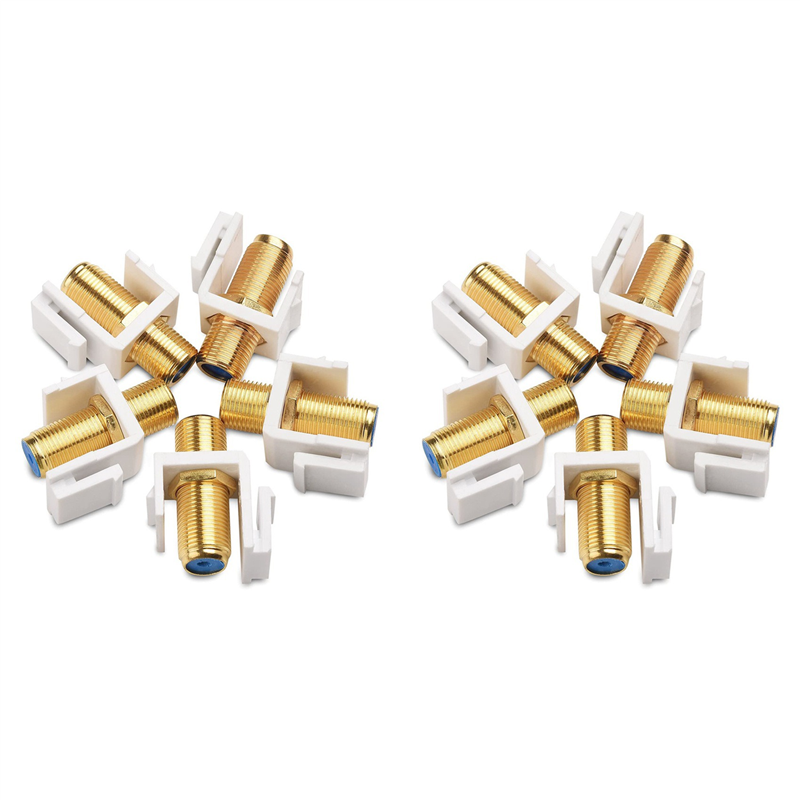 NAMUNY 10 Pack RG6 Jack Insert, Coaxial Jack Insert Gender Changer