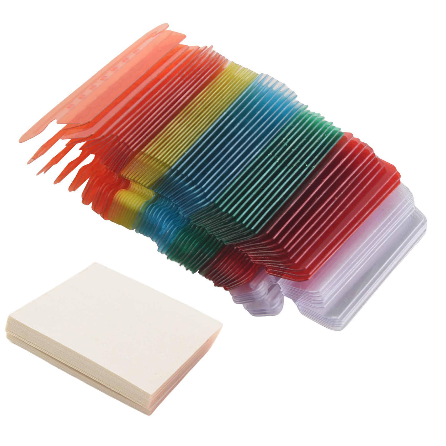 NAMUNY 60 Pcs 2 Inch Hanging Folder Tabs and 120 Grids Inserts for Quick Identification of Hanging Files Hanging File Inserts