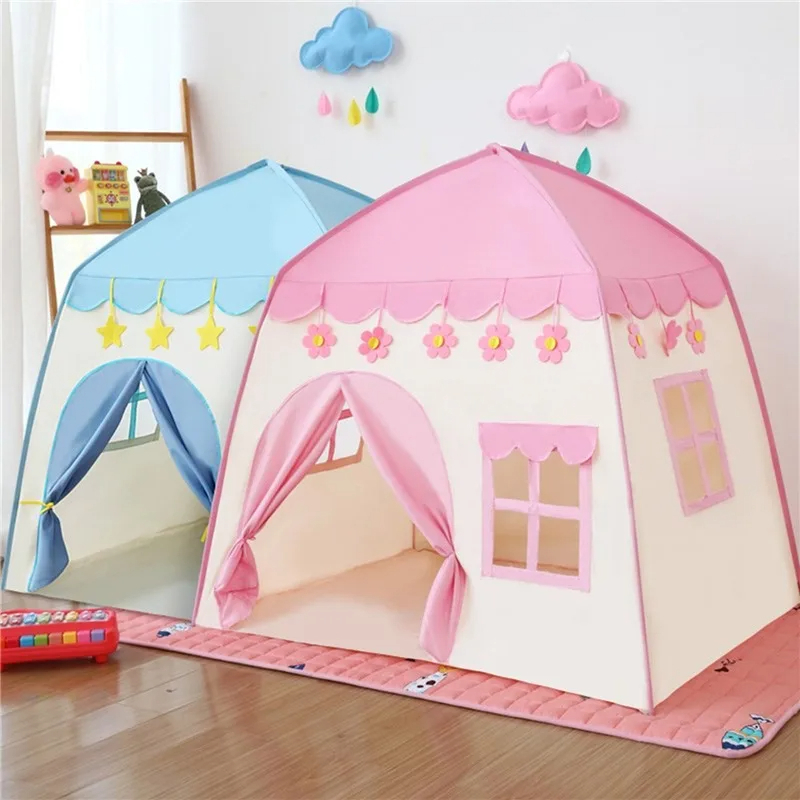 1.35M Large Children Toy Tent Wigwam Folding Kids Tent Tipi Baby Play House Girls Pink Princess Castle Child Room Decor Gifts