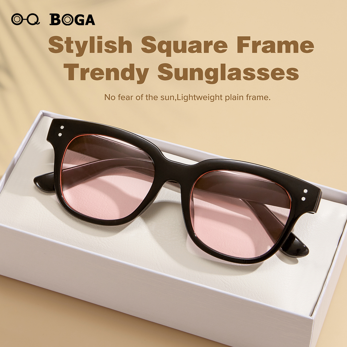 OQ BOGA 14 Styles Unisex Anti UV Square Frame Sunglasses Men Woman Fashion Full Rim Sun Glasses UV400