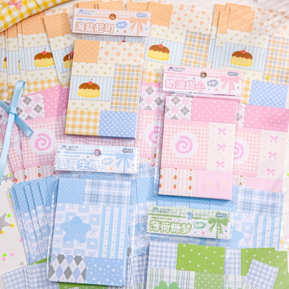 New Square Shape Memo Pads Tear-off Design Korean Illustration Sticky Notes Cute Cartoon High-Quality Paper Writing Paper for To-Do Lists