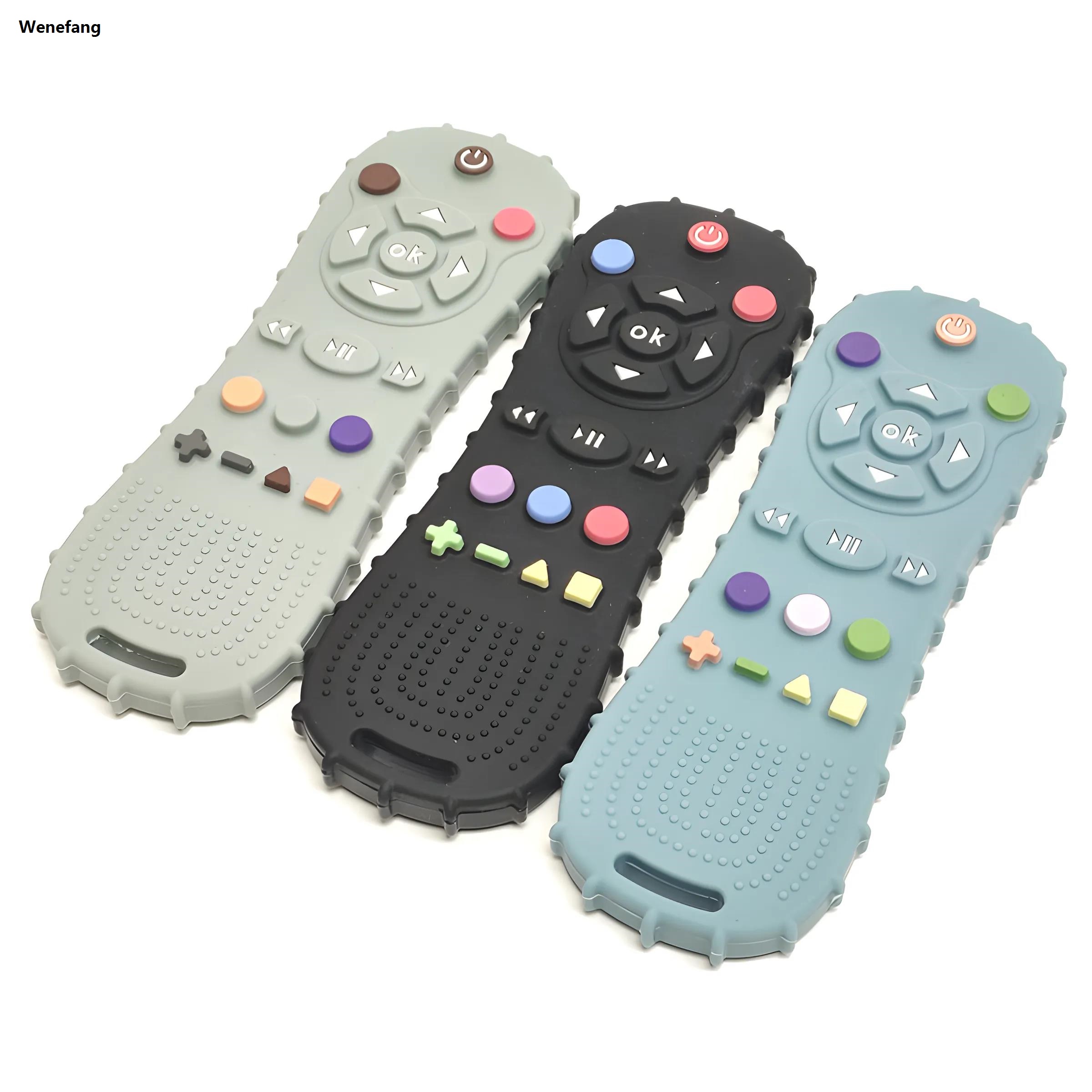 Wenefang 1/3PCS Baby Remote Control Teether Silicone Baby Anti-Eating Fashion Gloves Pacifier Bracelet Teething Stick Biting Toys