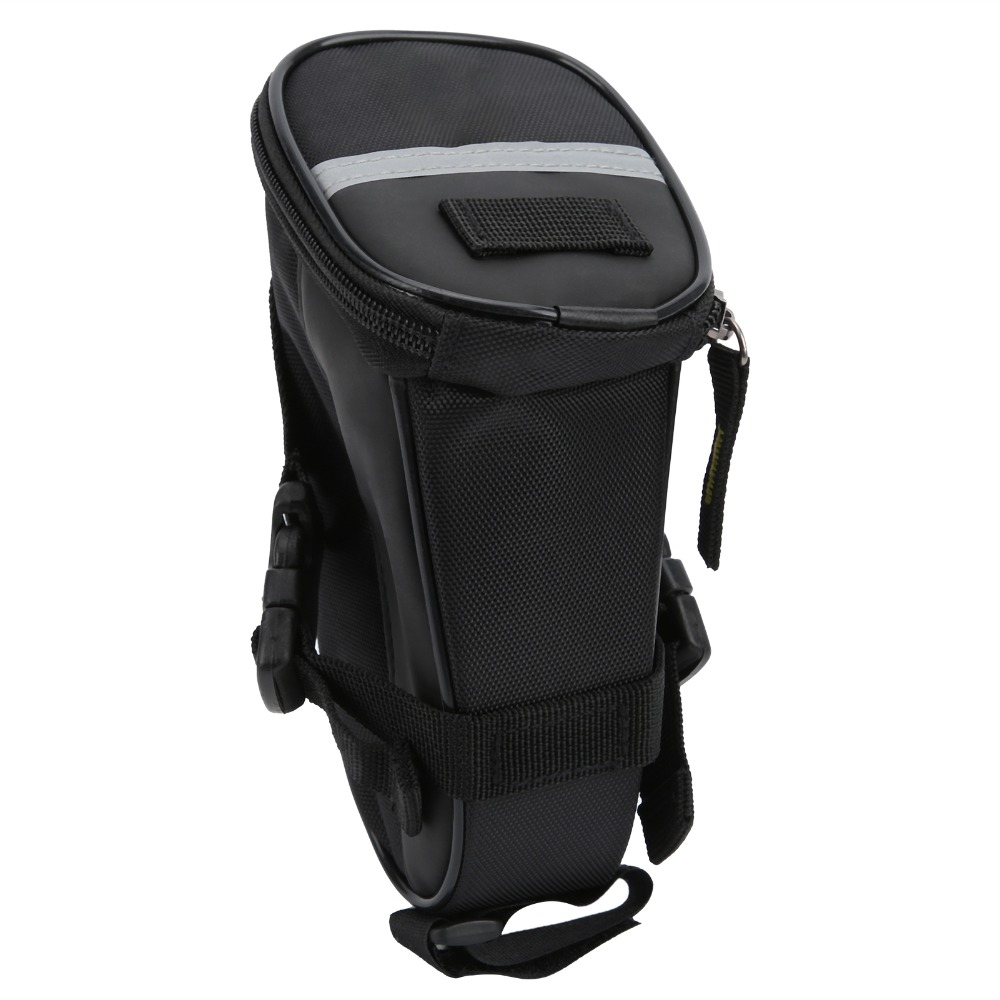 Durable Leather + 1680D Oxford Cloth Bicycle Tail Bag Waterproof Large Space Bike Saddle Bag Easy Installation Portable Cycling Accessories Bag Bike Storage