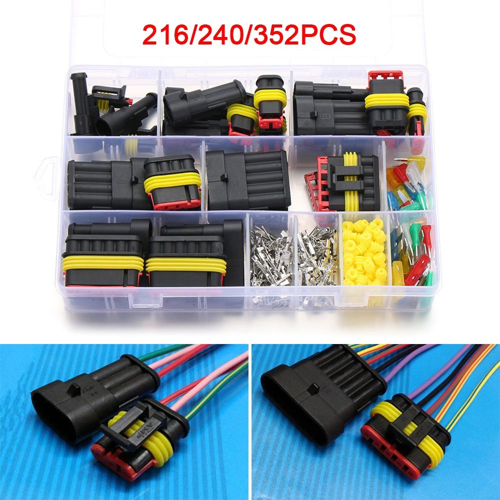 Terminal 1/2/3/4 Pin Waterproof Connector Kit Male And Female Pair Waterproof Design Wire Harness Plug 300V 12V Automotive Connector Vehicle Maintenance