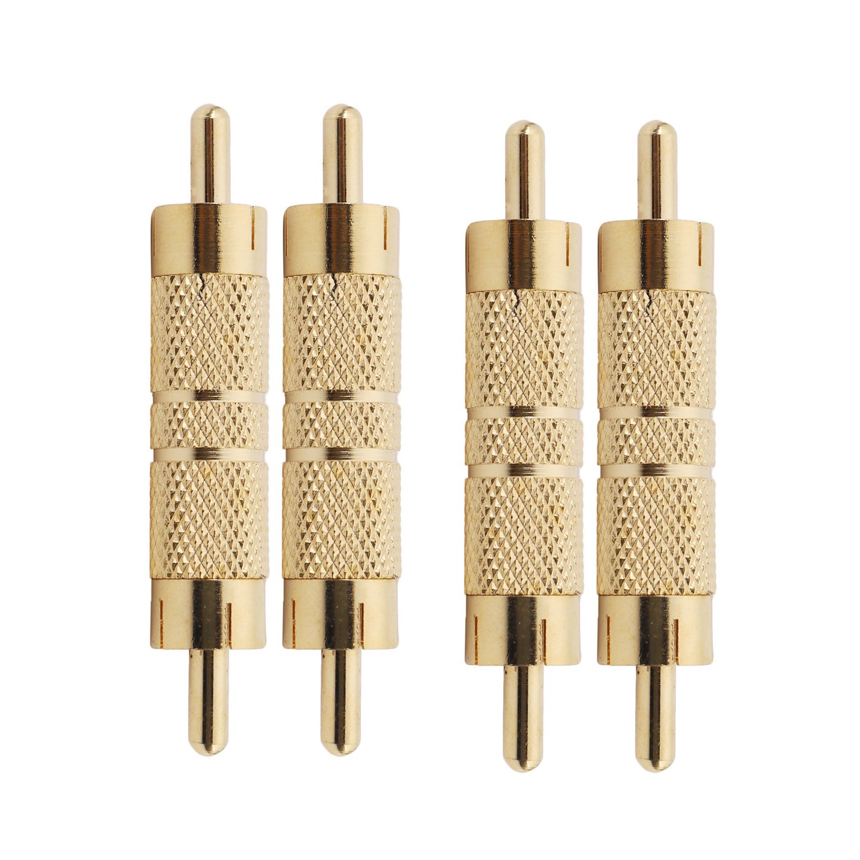 fasdaga Professional Male to Male Coupler Adapter Converter Connector Gold Plated (4 Pack)