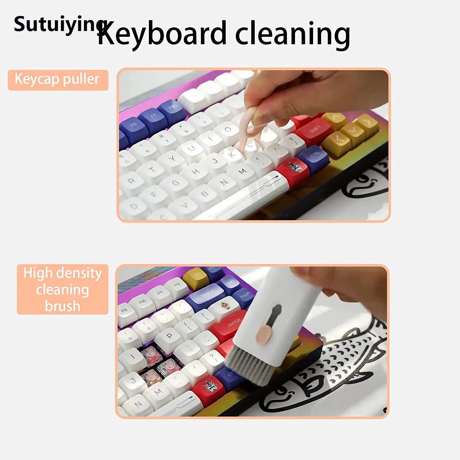 Sutuiying multi cleaning pen Multifunctional Keyboard Cleaning Brush Kit Wireless Earbuds Cleaner Pen For Airpods Pro 3 2 1 Macbook Phone Screen CleanerTool Sets