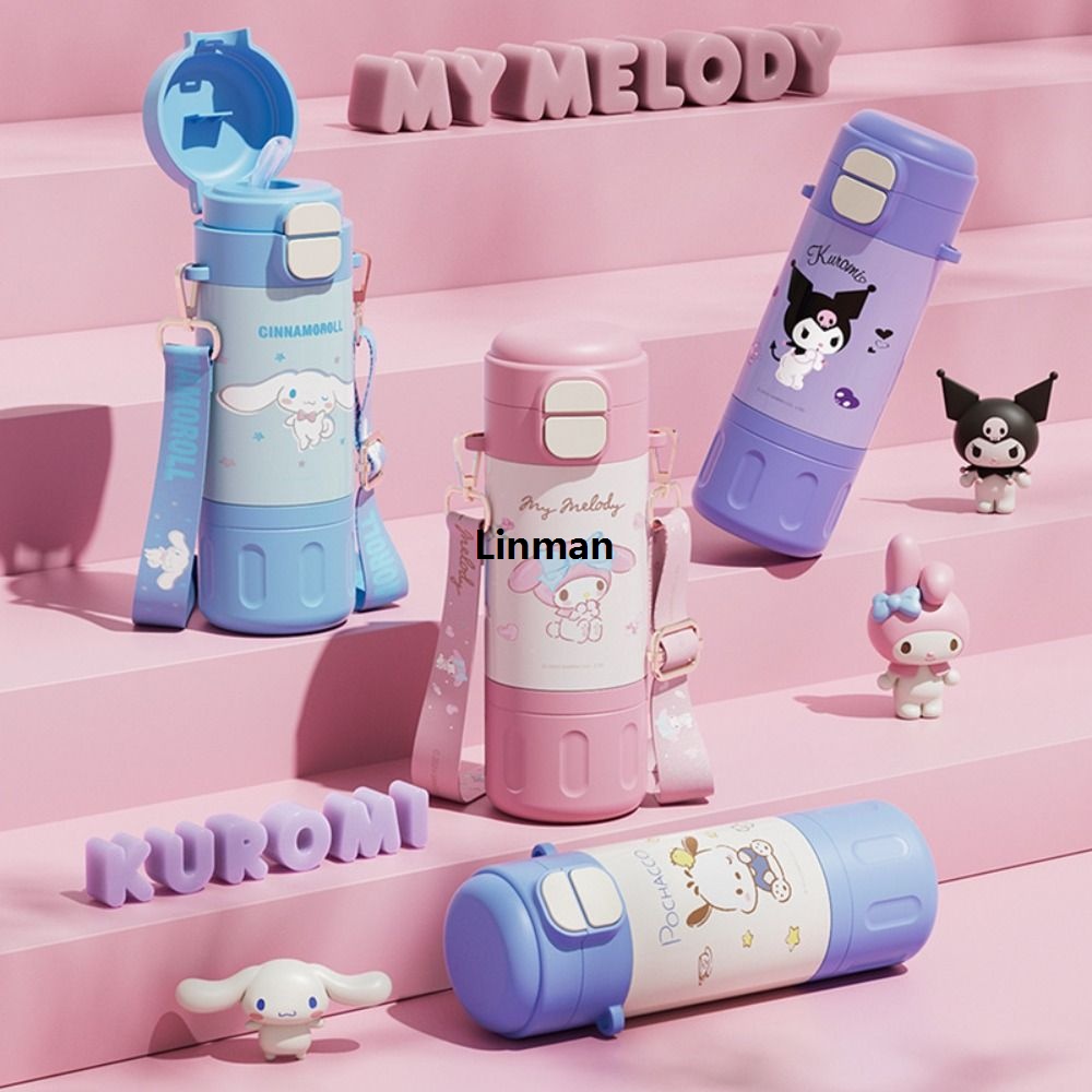 Linman Cute 480ML Insulated Cup Stainless Steel Large CapaciBargain price ty Water Bottle Sanrio Thermal Mug for Boys and Girls