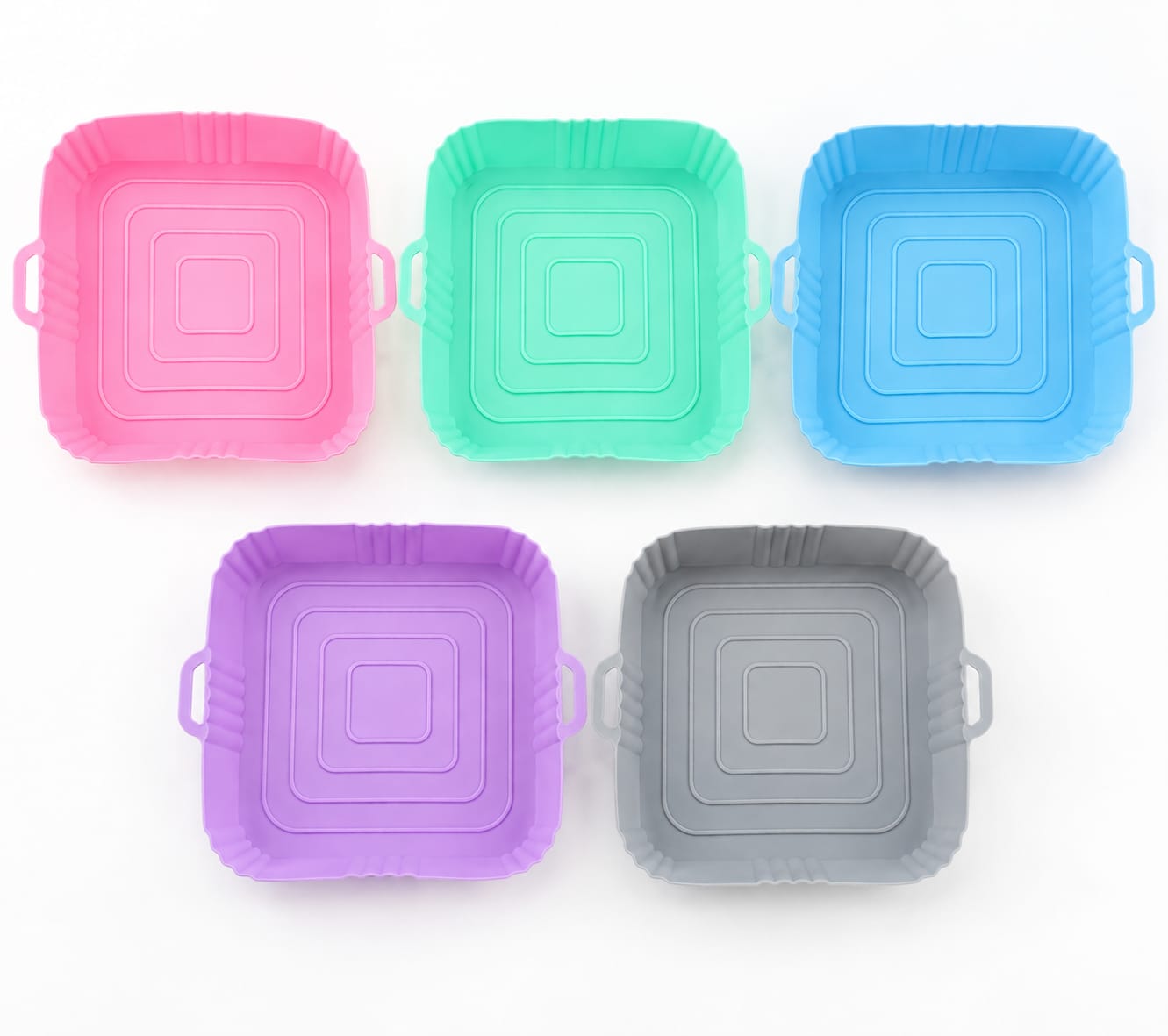 Durable Square Silicone Air Fryer Liners Non-stick Food-grade Air Fryer Pot Baking Tray 1 pair