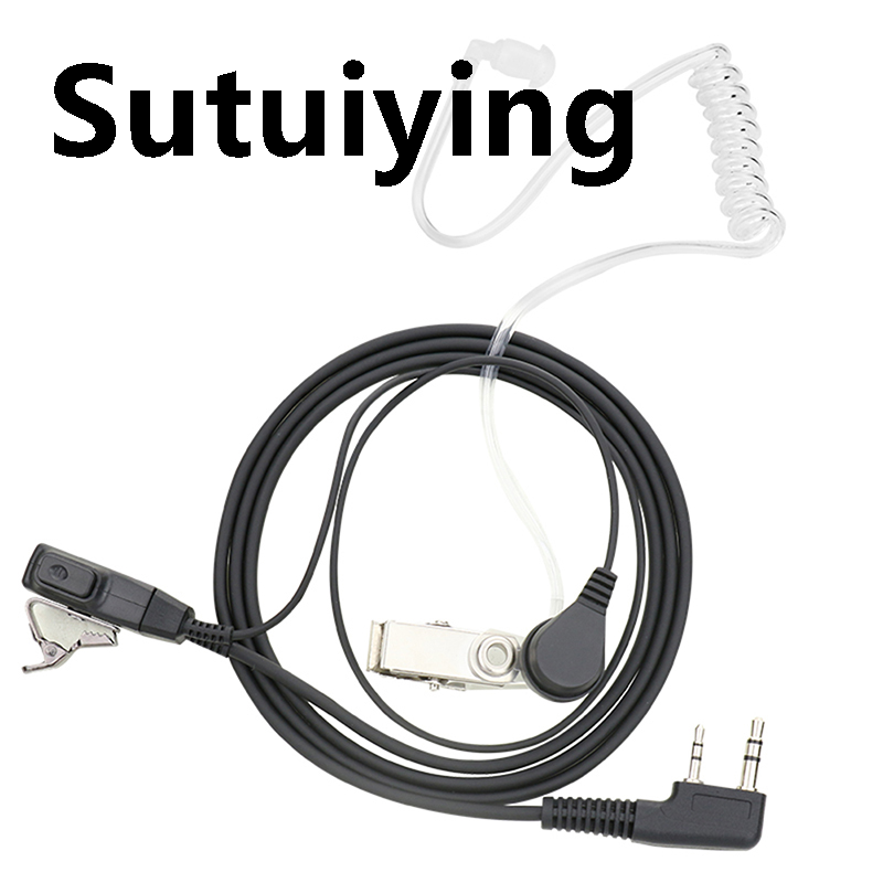 Sutuiying 2pin Covert Acoustic Air Fbi Headset Earpiece Security Luxury Agent Headphone Earphone Microphone Earbud Mini