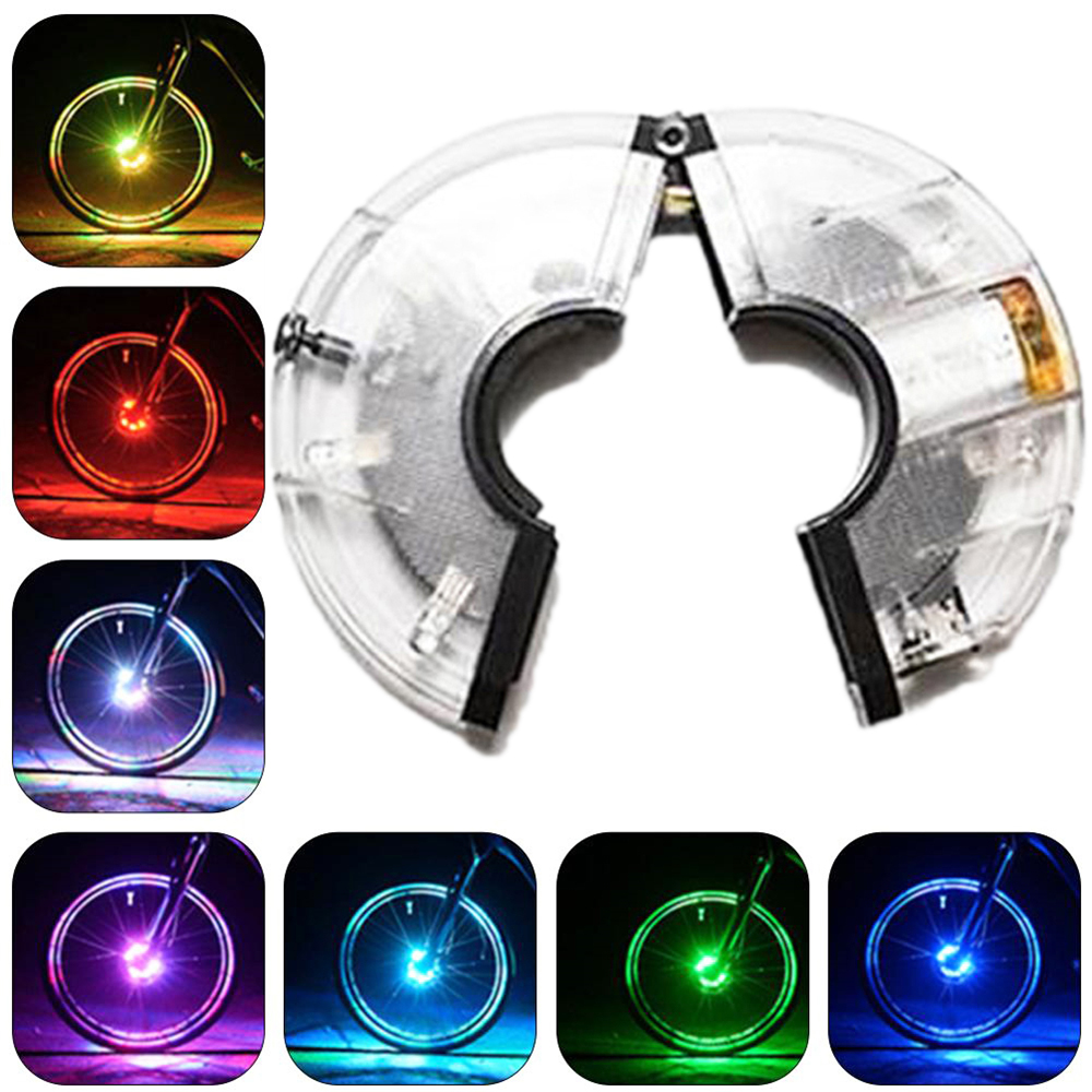 Colorful Waterproof IP65 Bicycle Lamp Night Riding Cycling for and Adults Decoration Light Wheel Hub Lights Warning Lamp Spoke Lights