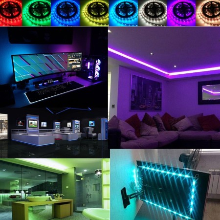 5 Meter Premium RGB LED Strip Light For Tihar, Home Decoration With Remote Steep Light