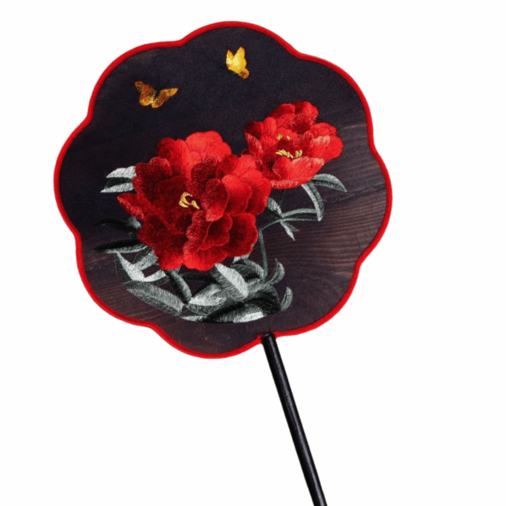 Elegant Silk Chinese Style Fan With Pendant Floral Pattern Silk Fan Classical Style Handheld Fan Hanfu Accessory