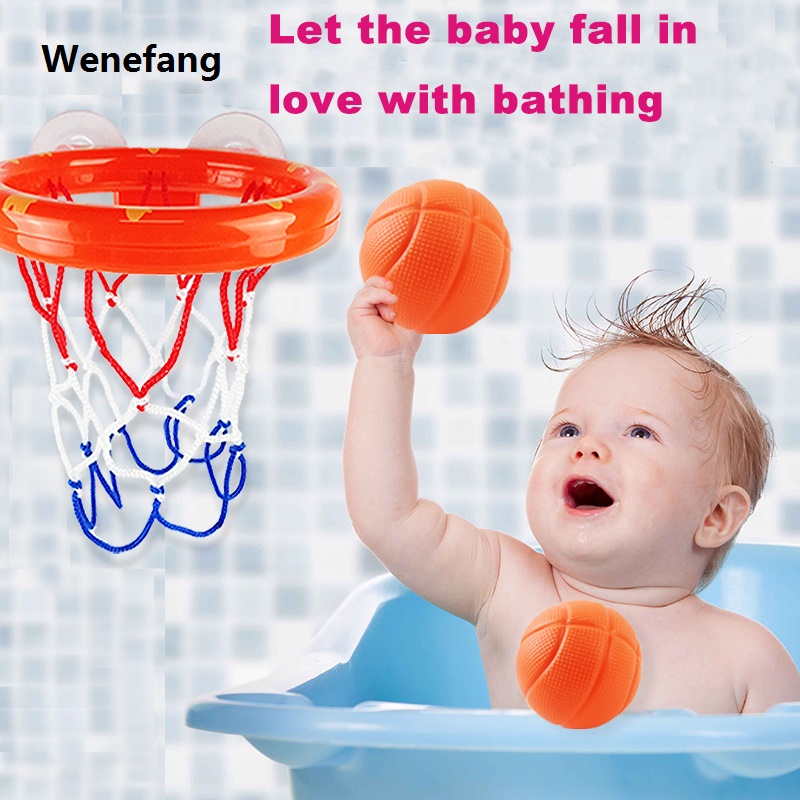 Wenefang Baby Bath Toys Toddler Boy Water Toys Mini Basket Bathtub Water Play Set Basketball Hoop Play Water Game Toy