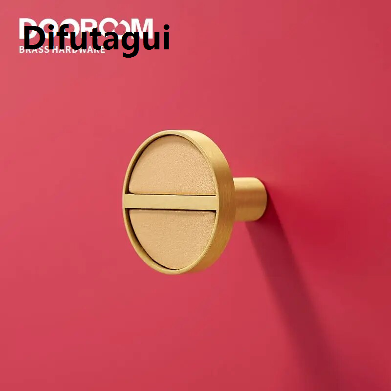 Difutagui High Quality Dooroom Brass Genuine Leather Colorful Hooks Bathroom Indoor Kitchen Hallway Wall Clothes Hangers Wall Hangers Row Hooks