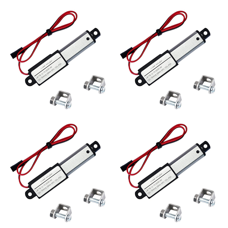 FORIDE 4X Electric Mini Linear Actuator 1.2Inch Stroke, 64N/14.4Lb, Speed 0.6Inch/S Mini Waterproof Motion Actuator Small 12VDC
