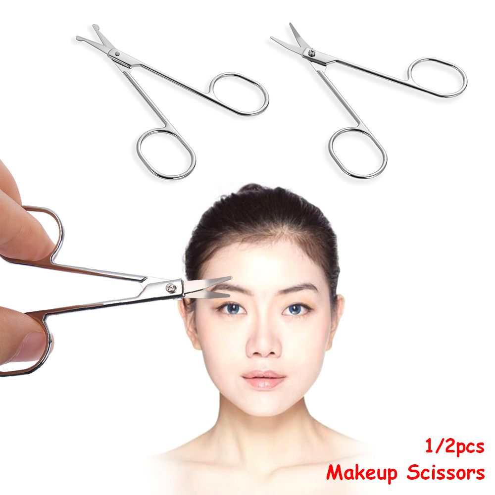 Round Point Head Personal Care Eyebrow Stainless Steel Trimming Hair Remove Tools Makeup Scissors Mustaches