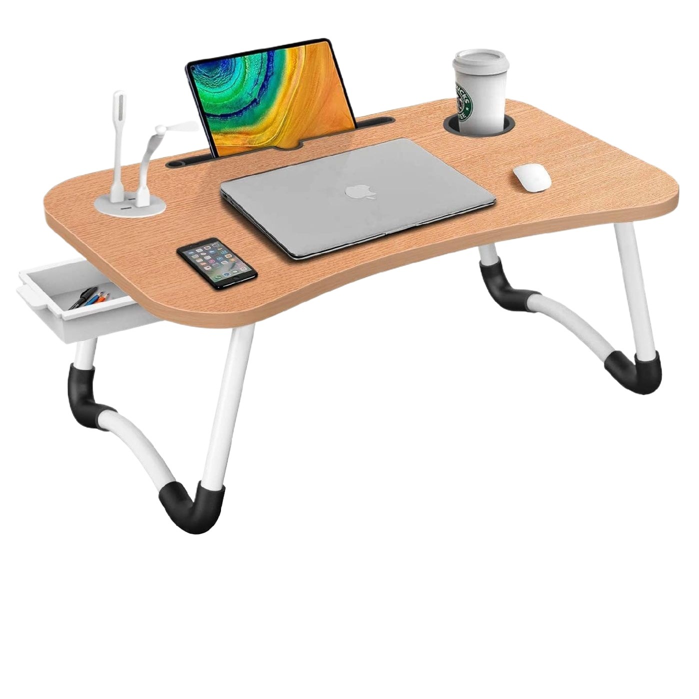 Portable Foldable Laptop Bed Desk with USB Port | Adjustable Lap Tray for Work and Study