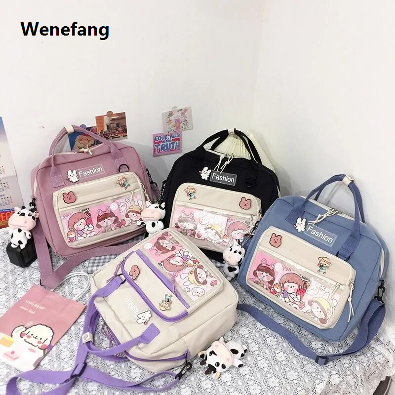 Wenefang transparent bag Japanese Itabag High School Girls Tote Bag Multifunctional JK School Bags Transparent Shoulder Bag Backpack Women Kawaii itabag