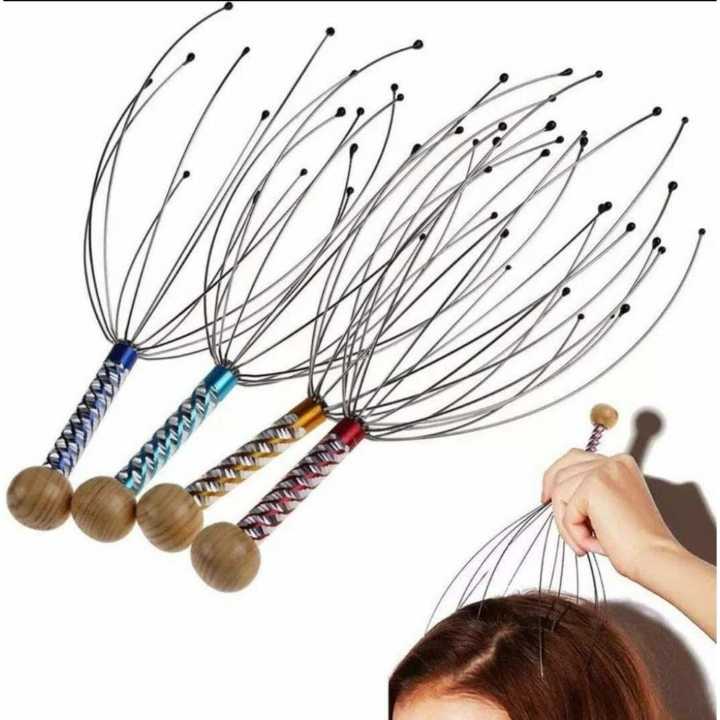Body Back Scalp Massager, Head Scratcher, Manual Head Massager for Stress Relief, Relaxing Scalp Scratcher, Tingler for Gentle Hair Stimulation (Silver)