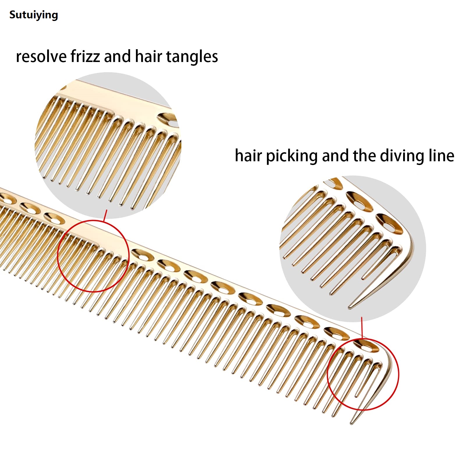 Sutuiying 4PCS/Pack Metal Comb Set Barber Comb Stainless Steel Blending Fifty percent discount Comb Fine Styling Cutting Comb Flat Top Clipper Comb