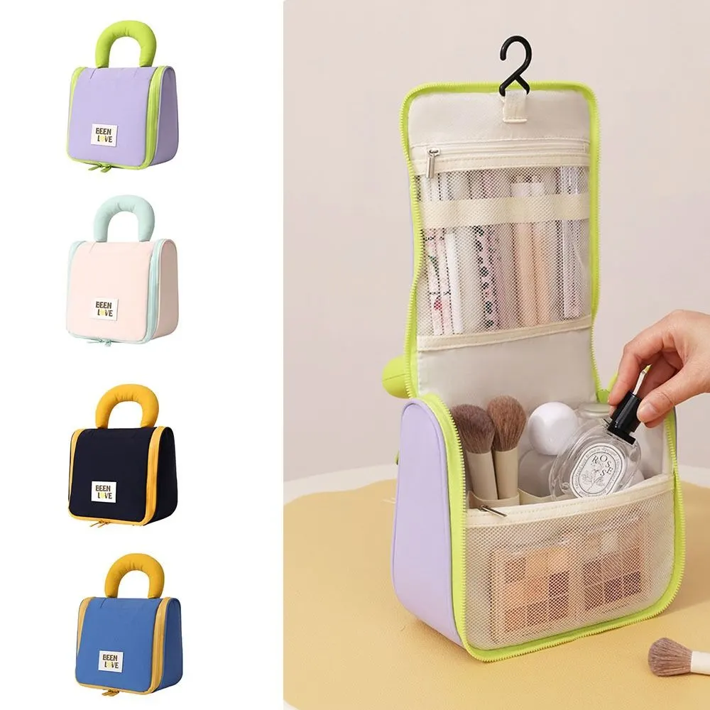 Portable withHanging Hook Toiletry Washbag Wet and Dry Waterproof Cosmetic Storage Bag Large Capacity Multi-compartment Makeup Bag Business Trip - image 1