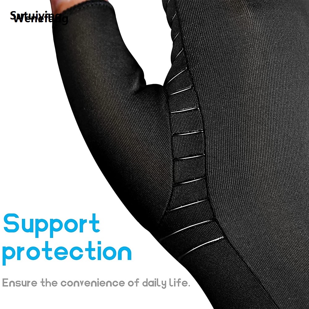 Wenefang Sutuiying 1 Pair Copper Arthritis Compression Gloves Women Men Relieve Fifty percent discount Fashion Hand Pain Swelling and Carpal Tunnel Fingerless for Typing