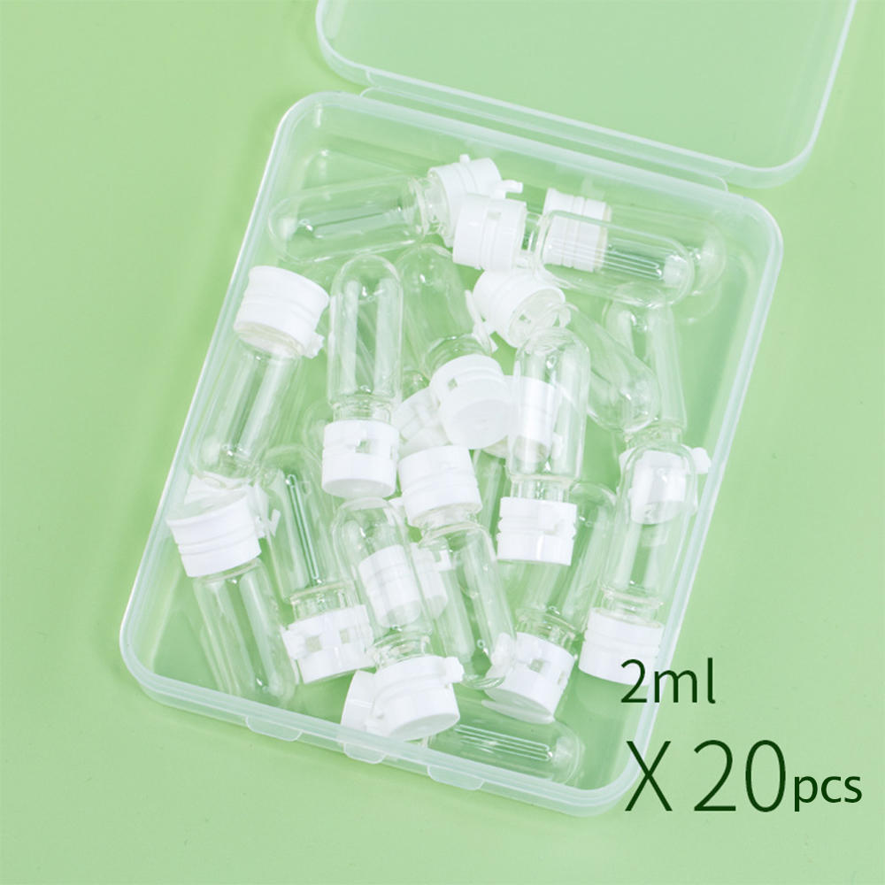 Tear Cap Sample Bottles Refillable Transparent Pocket-Sized Glass Vials Glass 1.5/5ml Perfume Vials for Cleansing Travel