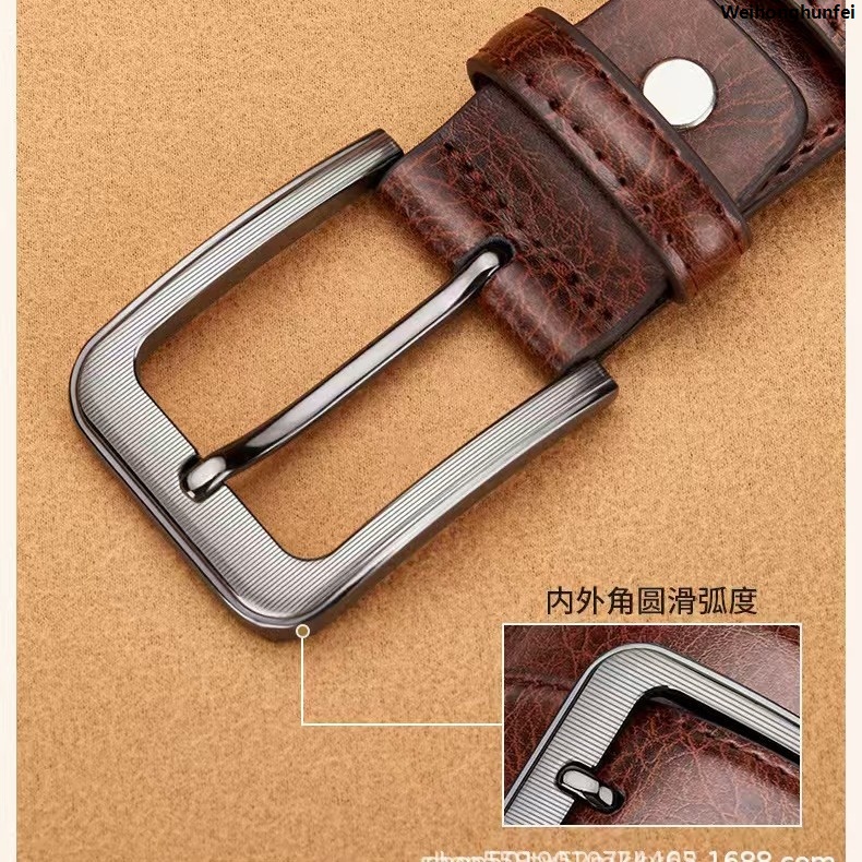 WeihonghunfeiFifty percent discount Belt Men's Pin Buckle Men's Belt Men's Wide Waist Trouser Belt for Youth and Middle-aged One Piece