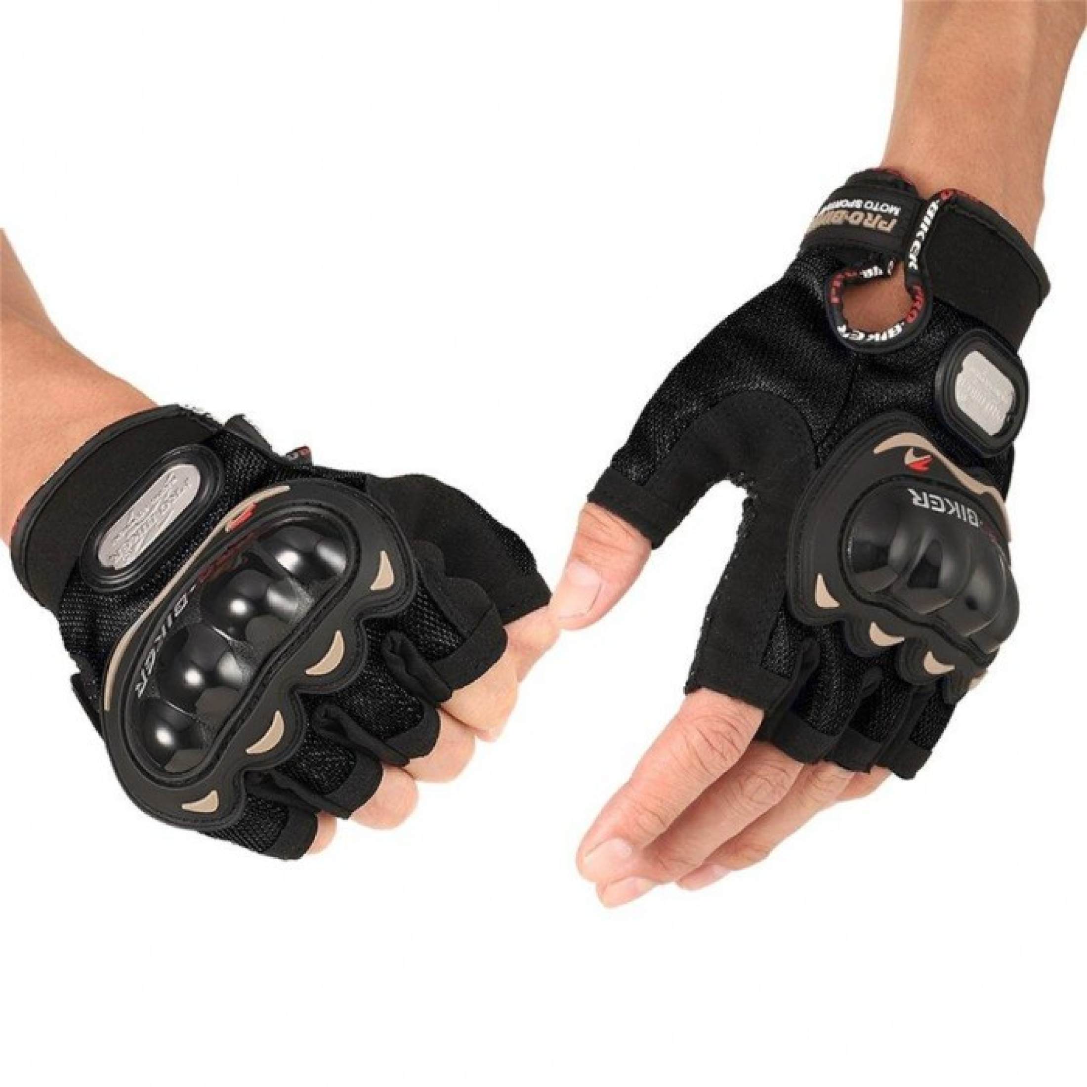 Pro-Biker Half Finger Motorcycle Gloves Motorbike Motocross Motor Riding Cycling Motorcycle Gloves Summer Protective Non-Slip Gloves