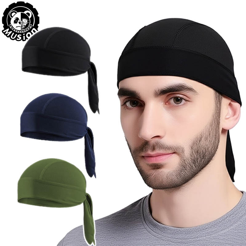 Musion Durag for Men Pirate Captain's Hat Hip Pop Balaclava Pirate Hat Helmet Lining Sweat Absorbing Comfortable Headscarf for Motorcycle Bicycle Riding