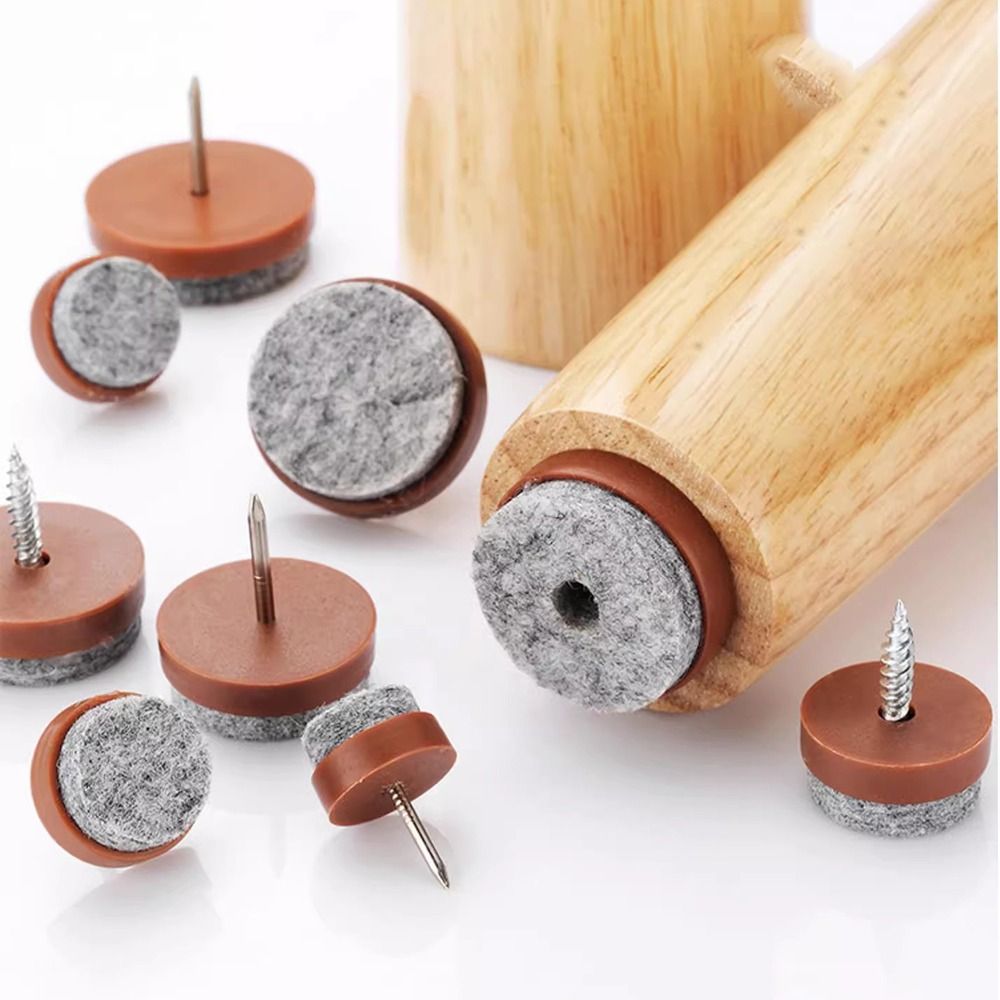 Durable Nail-on Furniture Felt Pad Skid Round Chair Table Leg Protector Reduce Noise 15mm/18mm/20mm/22mm/24mm/28mm/30mm Slider Glide Pads