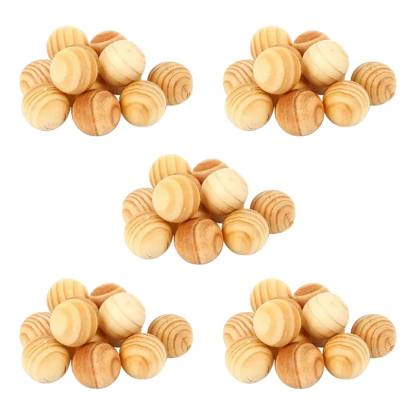 EITGZWAS 5X Natural Wood Balls Lavender Repellent Wardrobe Clothes Drawer