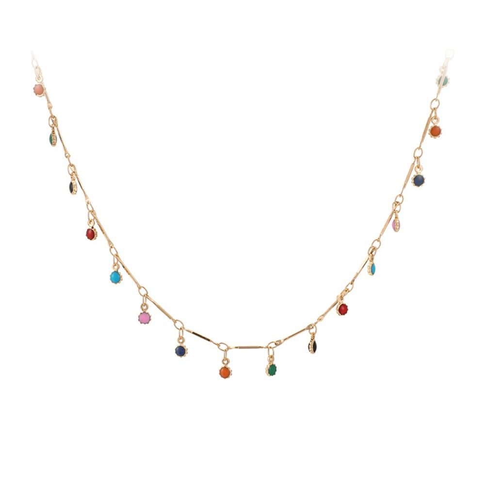 Fashion Retro Tassel Necklace Candy Color Adjustable Short Choker Elegant Gift Jewelry Collar Women